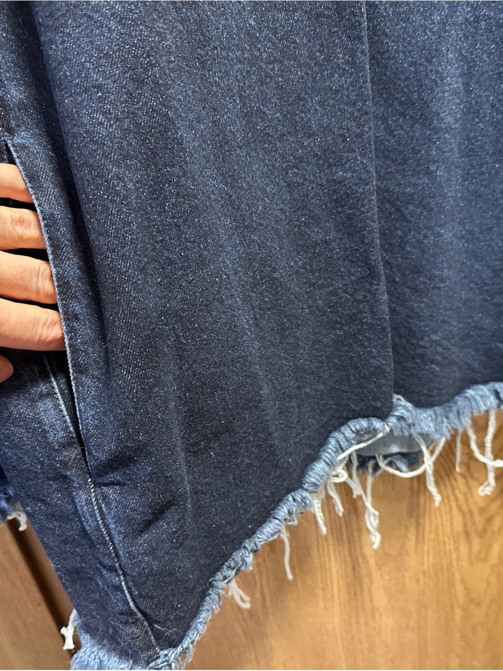 Marques Almeida Oversized Hooded Poncho Hoodie Pullover Jean Jacket Pockets - Picture 7 of 12
